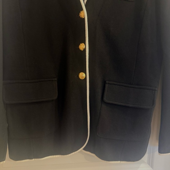 Ralph Lauren Navy Crest Logo Cotton Sweater Blazer with Gold Buttons - Picture 7 of 10